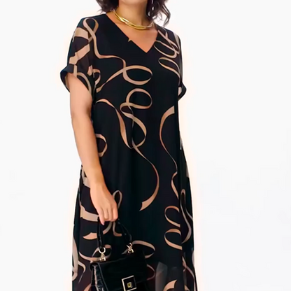 👗 Rochie vaporoasă elegantă cu decolteu în V