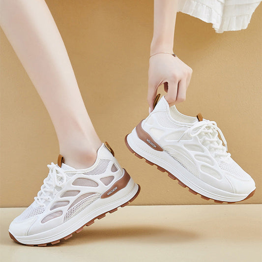 💞👟Adidași damă fashion din plasă cu design decupat și închidere cu șireturi