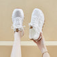 💞👟Adidași damă fashion din plasă cu design decupat și închidere cu șireturi