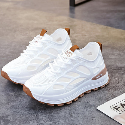 💞👟Adidași damă fashion din plasă cu design decupat și închidere cu șireturi