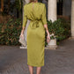 💖 Rochie de culoare solidă cu talie înaltă