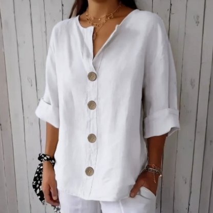 💥Timp limitat Big Sale OFF💥Femeii vrac moda buton Top