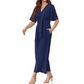 💖VÂNZARE FIERBINTE DE VARĂ💖Femei Elegant V-Neck Picior Larg Talie Cravată Jumpsuit