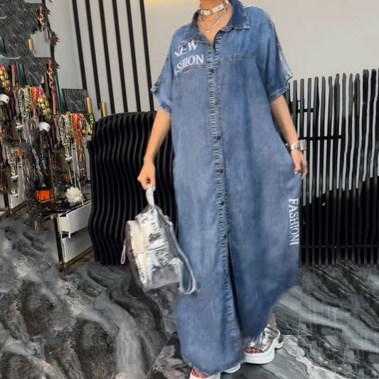 ✨Rochie lungă casual pentru femei cu guler și nasturi 🎁Livrare gratuită