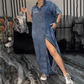 ✨Rochie lungă casual pentru femei cu guler și nasturi 🎁Livrare gratuită