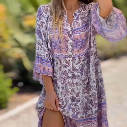 👗 Rochie elegantă cu decolteu în V și imprimeu floral