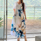 Rochie maxi lejeră și elegantă pentru femei, cu imprimeu
