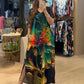 Rochie maxi lejeră și elegantă pentru femei, cu imprimeu