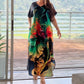 Rochie maxi lejeră și elegantă pentru femei, cu imprimeu