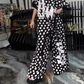 Set din 2 piese: top supradimensionat și pantaloni cu picior larg pentru femei