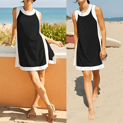 🌈 Set casual color block pentru femei – top + pantaloni scurți cu buzunare