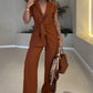 💖Top elegant cu talie și set de pantaloni casual🌸