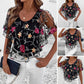 👚Top cu dantelă imprimată Patchwork pentru femei