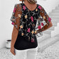 👚Top cu dantelă imprimată Patchwork pentru femei