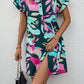 Rochie cu imprimeu floral și mâneci scurte