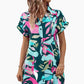 Rochie cu imprimeu floral și mâneci scurte