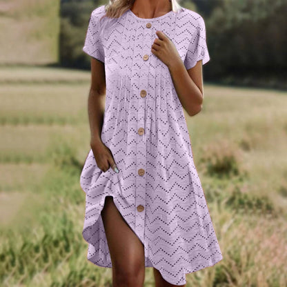 ✨Rochie cu mânecă scurtă Button Down pentru femei