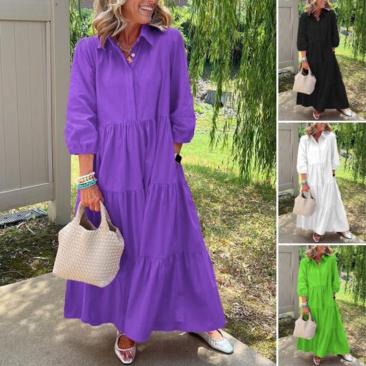 Rochie cu rever lejer pentru femei
