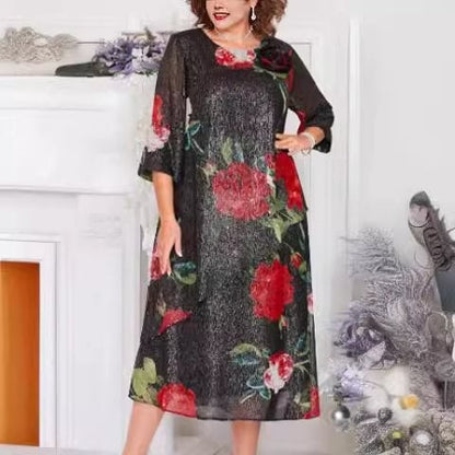 Gât rotund imprimat Rochii casual pentru femei