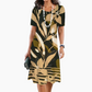🌺[S-4XL]🌿Rochie midi cu guler rotund și imprimeu pentru femei👗