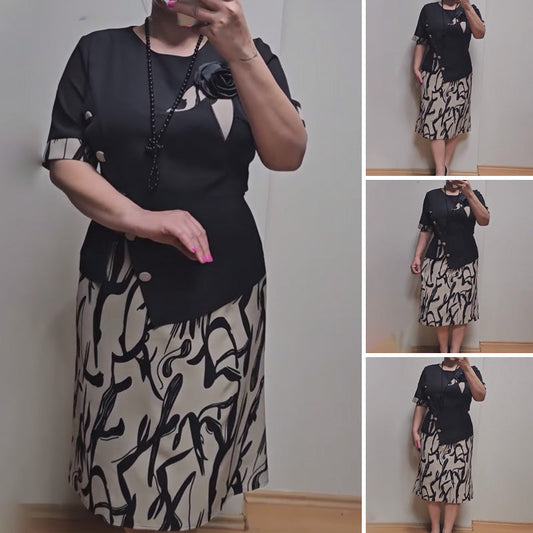 Rochie largă cu imprimeu la modă pentru femei