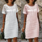Rochie casual cu guler rotund din dantelă pentru femei