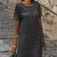 Rochie casual cu guler rotund din dantelă pentru femei