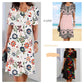 Rochie la modă în linie A cu imprimeu