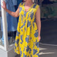 Rochie lungă fără mâneci cu imprimeu pentru femei